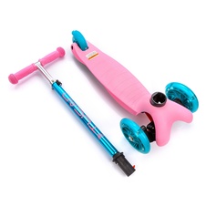 Dětská koloběžka se svítícími kolečky Meteor Tucan pink-blue 5