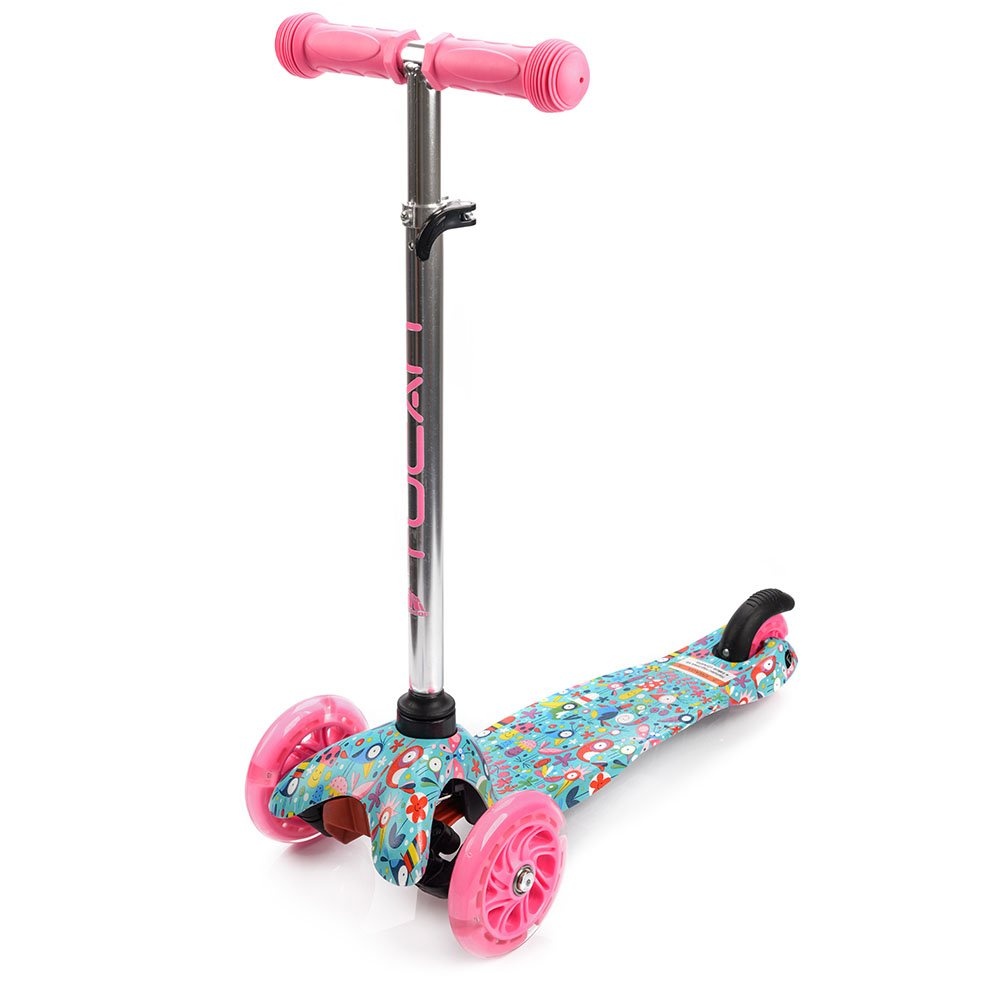 Dětská koloběžka se svítícími kolečky Meteor Tucan Birds