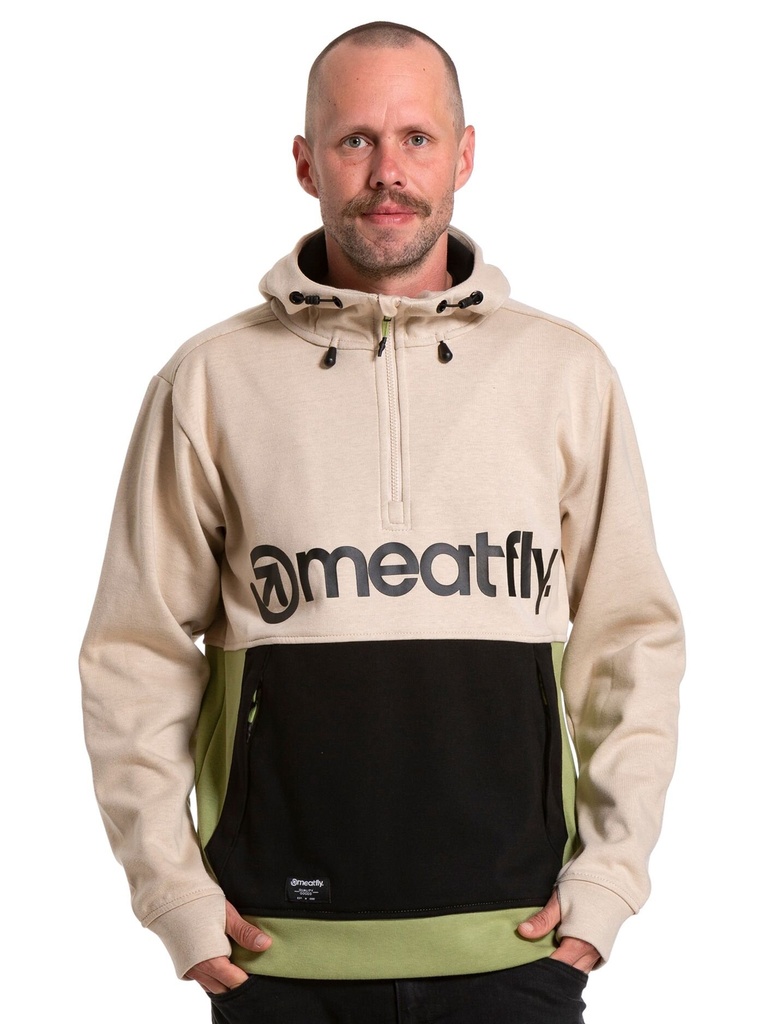 Pánská technická mikina Meatfly Tason, Sand Black