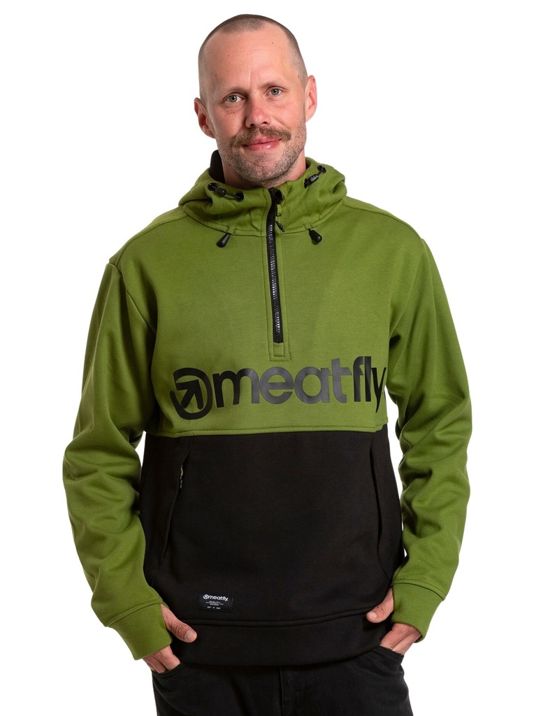 Pánská technická mikina Meatfly Tason, Green Black