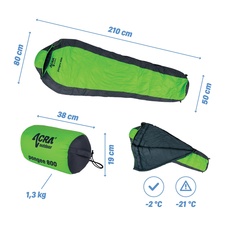 Acra péřový spací pytel Pongee 800 - 210 cm, kachní peří 2
