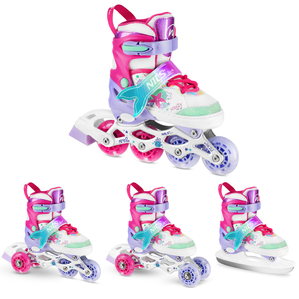 Svítící dětské brusle 4V1 NILS Fun NH18150 MAZZY