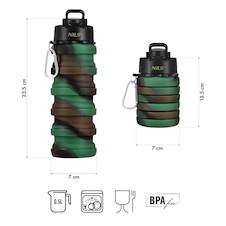 NC4106 ZELENÁ SILIKONOVÁ SKLÁDACÍ LÁHEV 500ML NILS CAMP 3