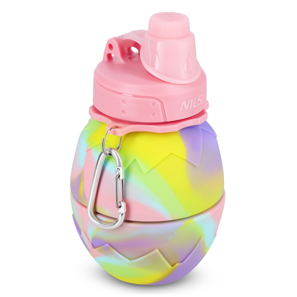 NC4102 RŮŽOVÁ SILIKONOVÁ SKLÁDACÍ LÁHEV 700ML NILS CAMP