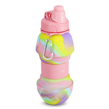 NC4102 RŮŽOVÁ SILIKONOVÁ SKLÁDACÍ LÁHEV 700ML NILS CAMP 1