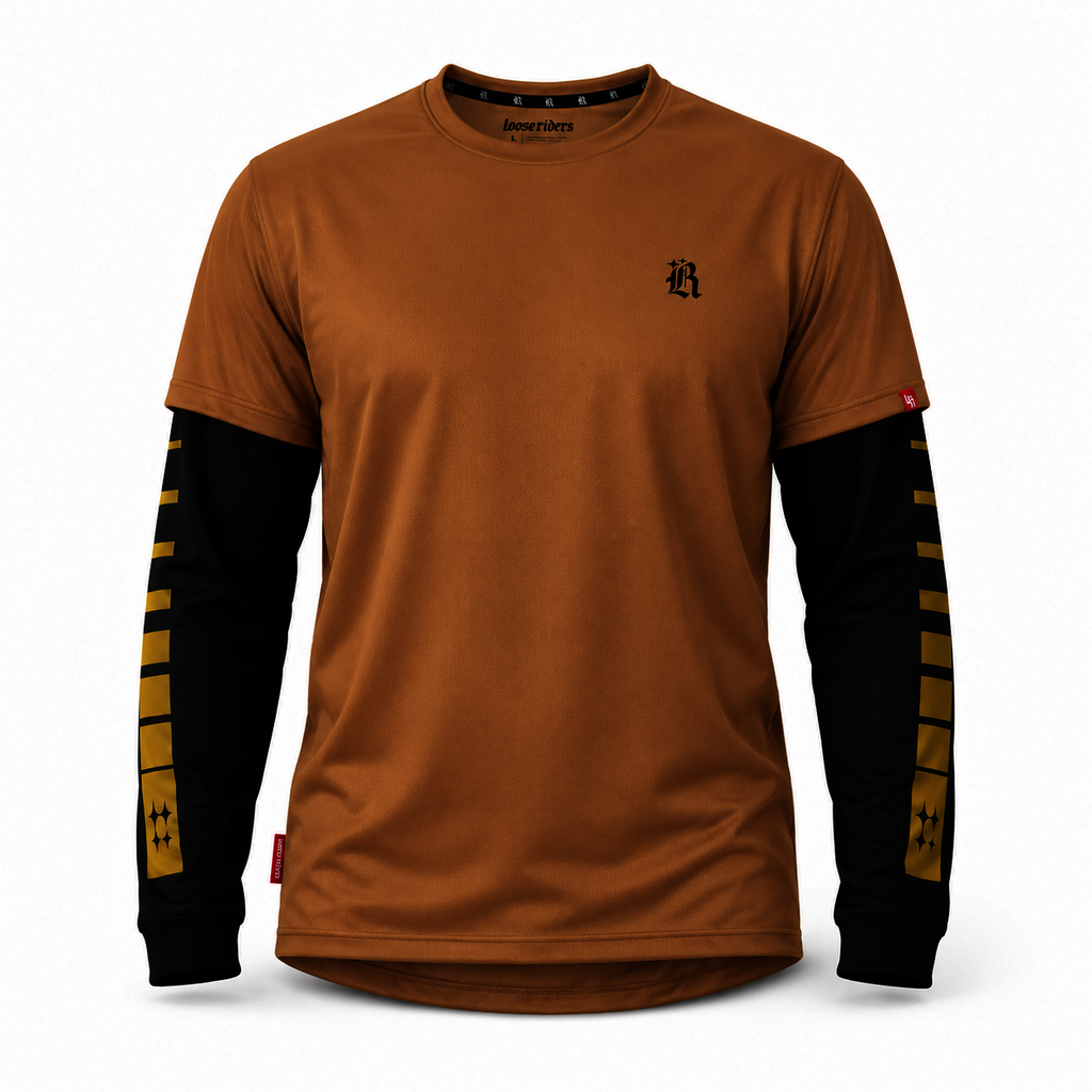Loose Riders Shutter TWFR Tan – pánský MTB dres s dlouhým rukávem F