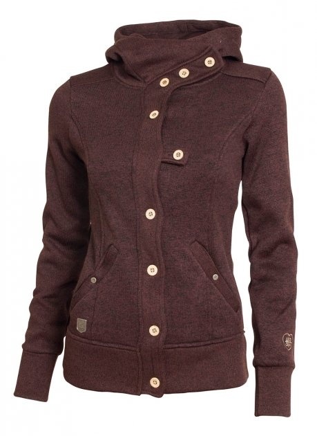 woox-tune-fleece-ladies-button-brown