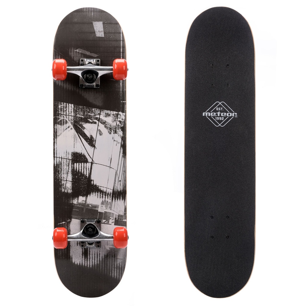 SKATEBOARD METEOR WOODEN black grey