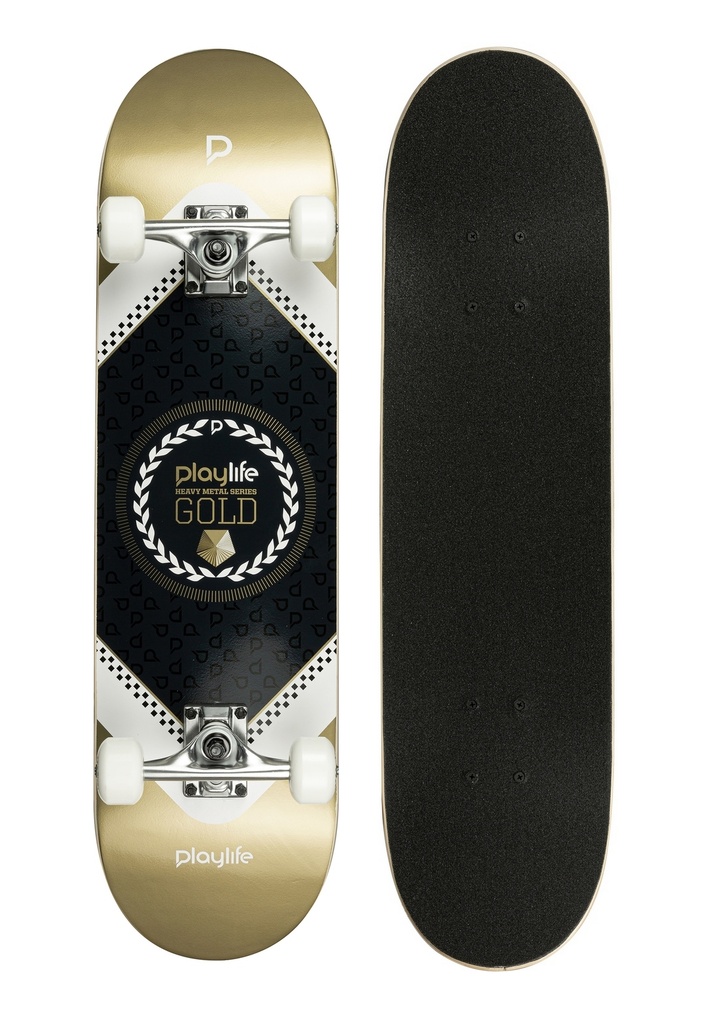 Skateboard Playlife Heavy Metal Gold 31x8 F