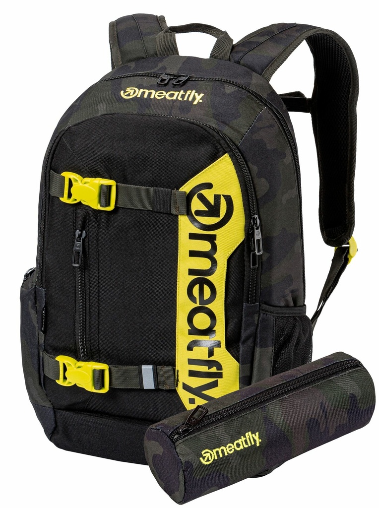Batoh Meatfly Basejumper, Rampage Camo Black, 22 L + PENÁL ZDARMA